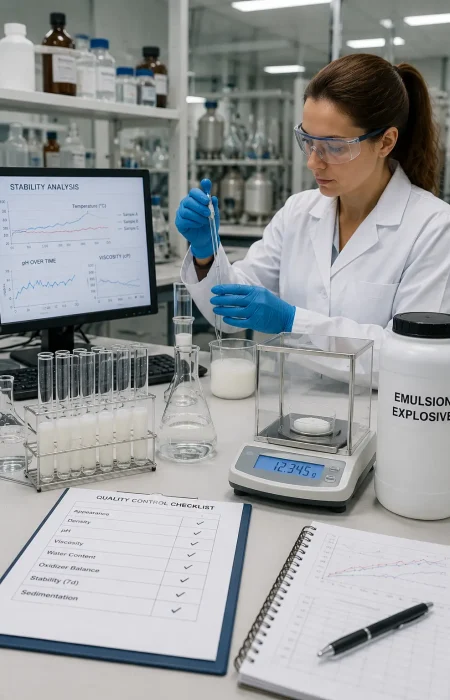 Chemical stability and quality testing laboratory for emulsions
