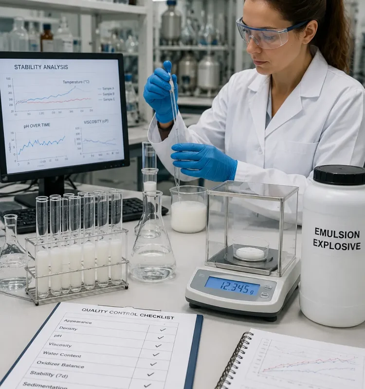 Chemical stability and quality testing laboratory for emulsions